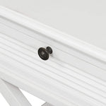 West Beach Cross Leg Hamptons BedSide Table W/Drawer White