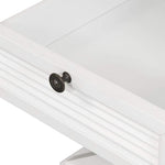 West Beach Cross Leg Hamptons BedSide Table W/Drawer White