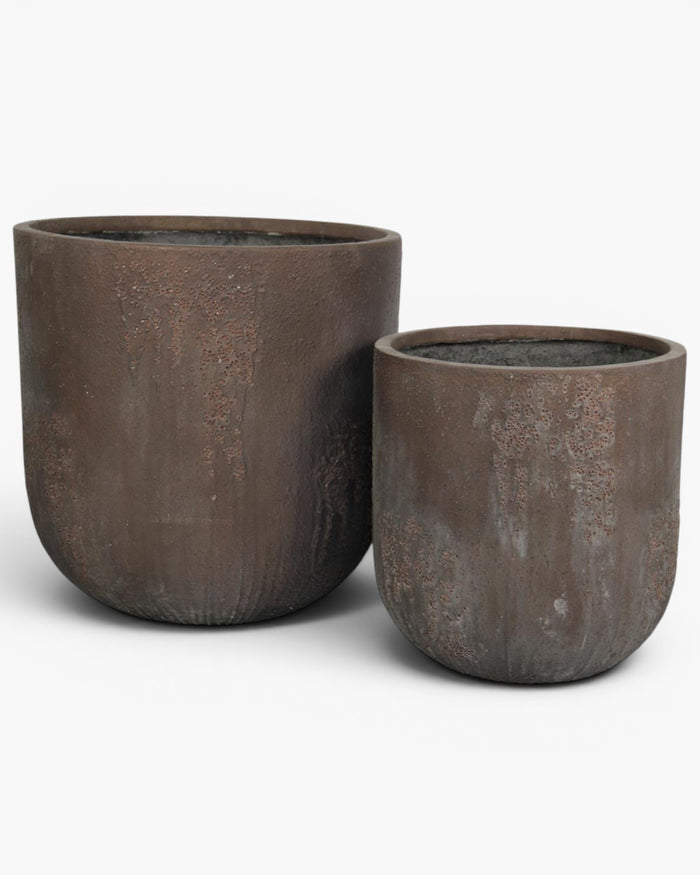 Oyster Lava Planter Set Of 2