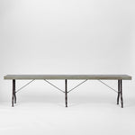 Long Zinc top Bench with Metal legs