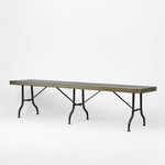 Long Zinc top Bench with Metal legs