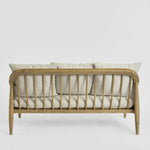 Luberon 2 Seat Oak & Rattan Sofa W/Linen Blend Cushions