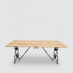 Avignon Dining Table Forged Iron & Ebonized Pinewood
