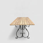 Avignon Dining Table Forged Iron & Ebonized Pinewood