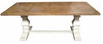 Kensington Dining Table with a natural top and white base