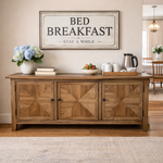 Parquetry Recycled Elm 3-Door TV Unit 160cm – styled setting