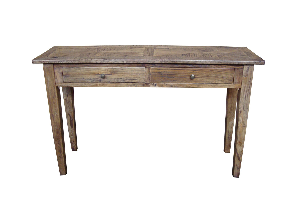 Parquetry Recycled Elm Hall Tables