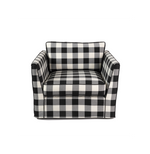 Paddington Lounge Chair in Check, front view