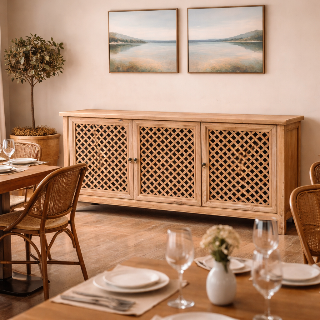 Raffles 3-Door Lattice Buffet 180cm