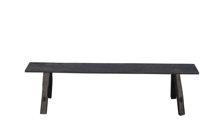 Long timber vintage Bench Black