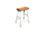 Shanghai Stool Natural Top - White Legs