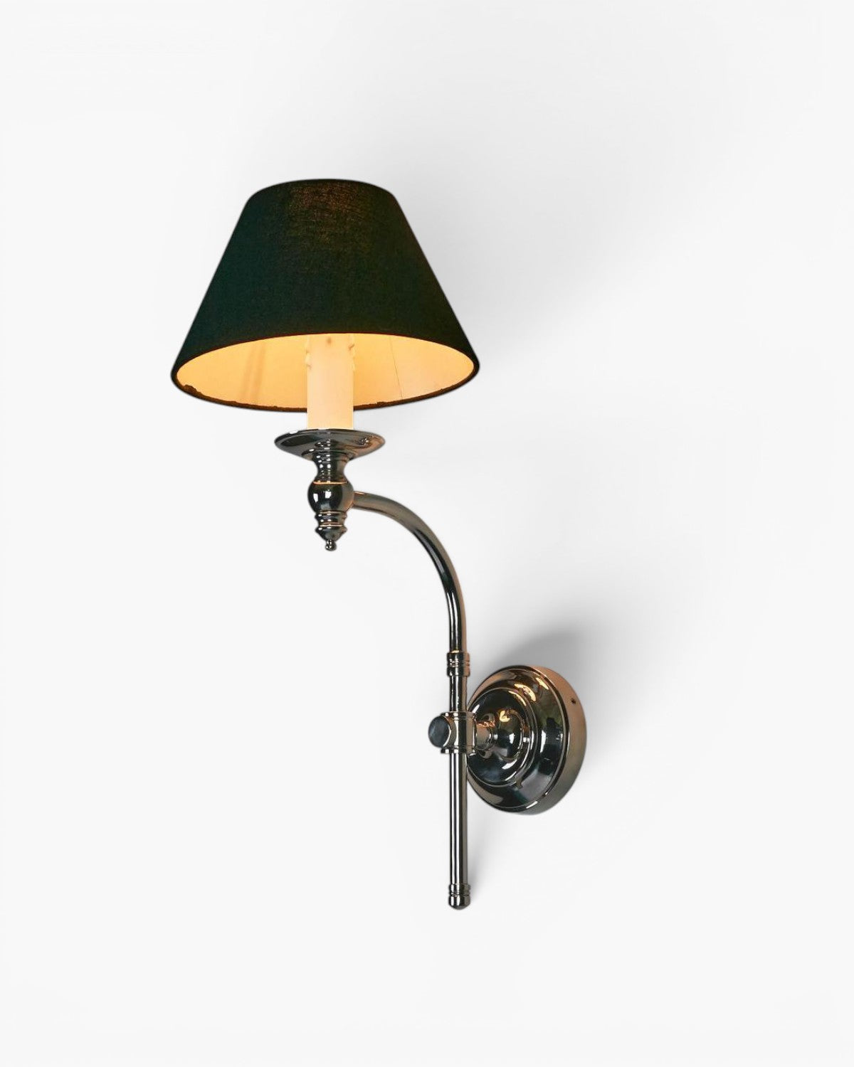 Soho Curved Wall Light Base Shiny Nickel