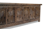 Islander 7 Door Sideboard in Walnut Grey, doors open