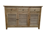 Oak Louvre 3-Drawer 3-Door Buffet 140cm – detail