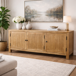Oak 3-Door TV Unit 160cm – styled setting