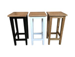 Oak Stools in black, white and natural