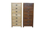 7 Drawer Oak Tallboy in natural and antique brown