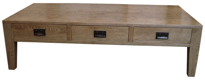 Oak 3-Drawer Coffee Table