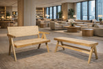 Pier Bench shown with the Pier Bench with Backrest