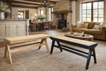 Pier Bench in Natural and Black in a living room