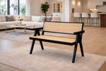 Pier Bench with Backrest in a living room setting