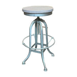 Recycled Elm and Iron Stool in Silver