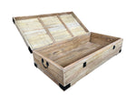 Recycled Elm and Iron Trunk with the lid open