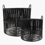 Pavillion Rhodes Outdoor Planter Set/2 Black