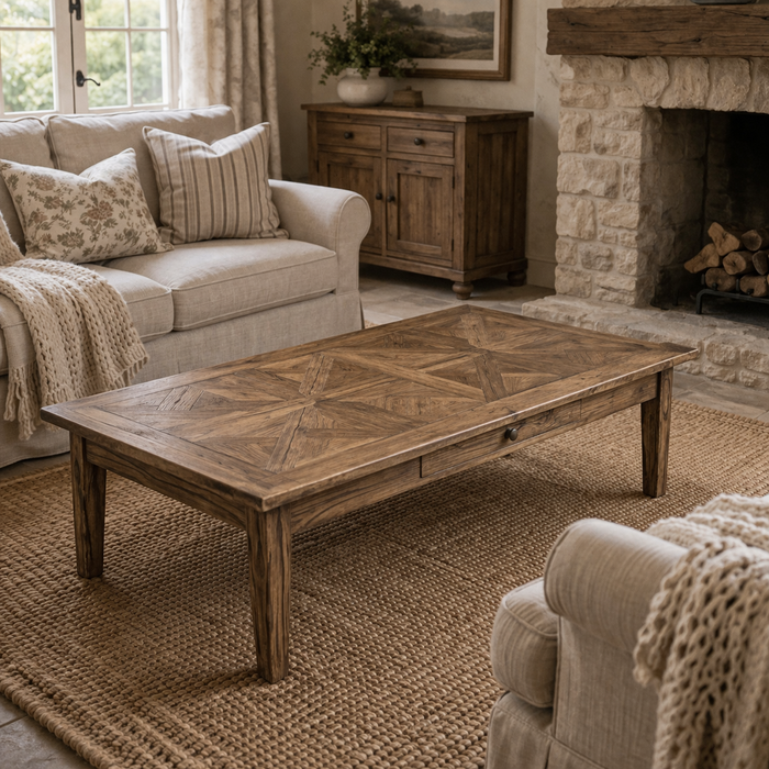 Parquetry Recycled Elm Coffee Table