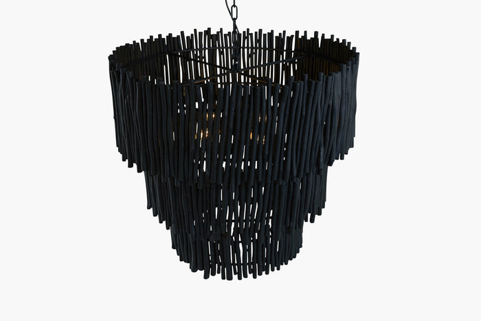 Wood Candlestick Tiered Chandelier