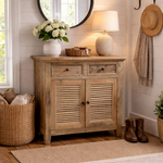 Recycled Elm Louvre 2 Door 2 Drawer Cabinet