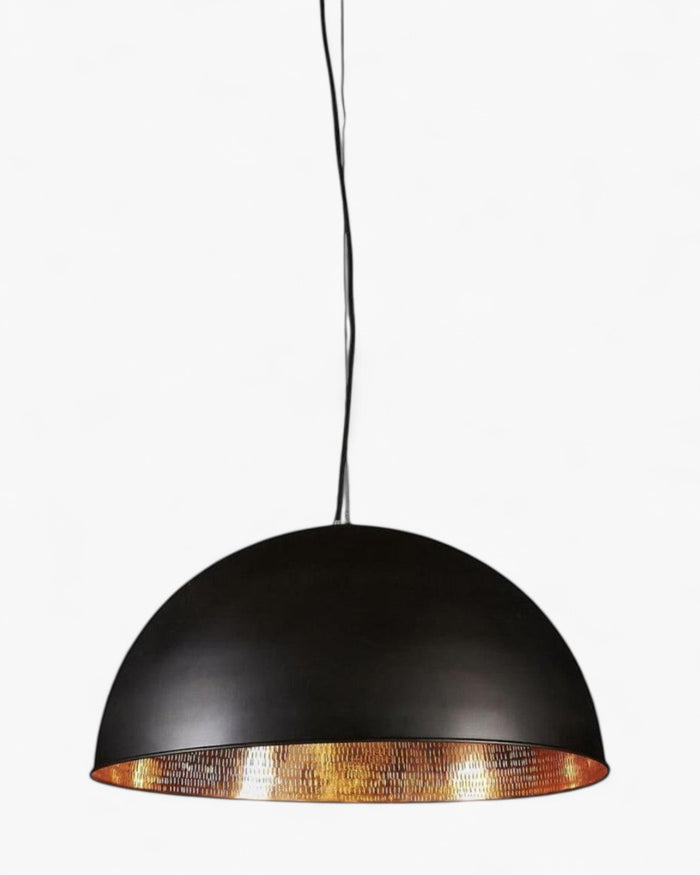 Alfresco Dome Ceiling Pendant Lamp Black and Copper