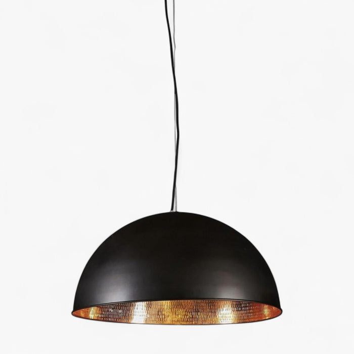 Alfresco Dome Ceiling Pendant Lamp Black and Copper