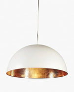 Alfresco Dome Ceiling Pendant White and Copper