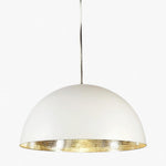 Alfresco Dome Ceiling Pendant White and Silver