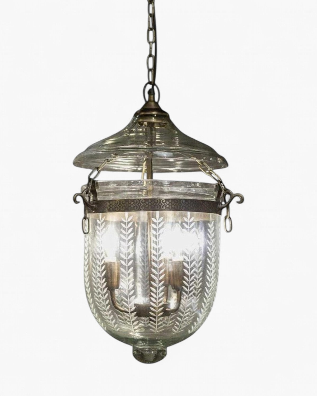 Bell Jar Ceiling Pendant Small Brass