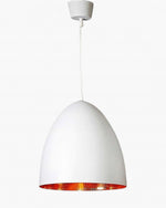 Egg Ceiling Pendant White and Copper