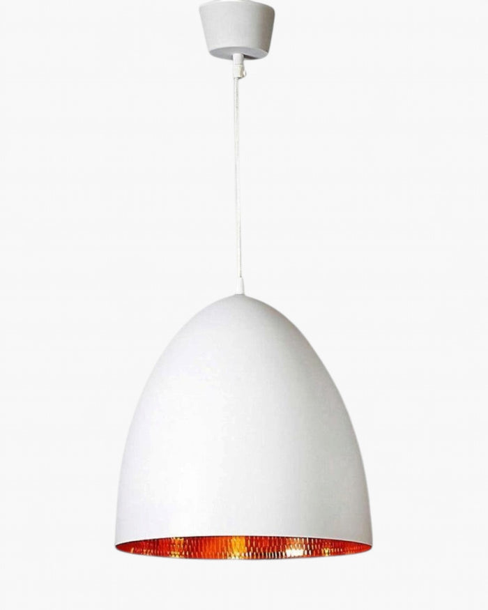 Egg Ceiling Pendant White and Copper