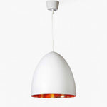 Egg Ceiling Pendant White and Copper