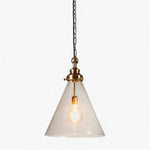 Gadsden Ceiling Pendant Medium Brass with Clear Glass
