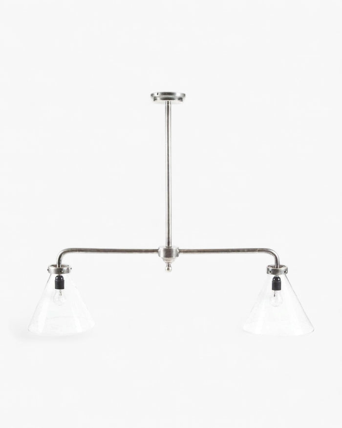 Gadsden Two Arm Ceiling Pendant Antique Silver