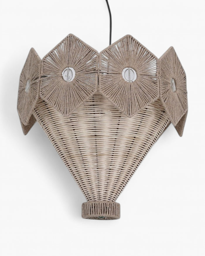 Havana Rattan and Jute Chandelier