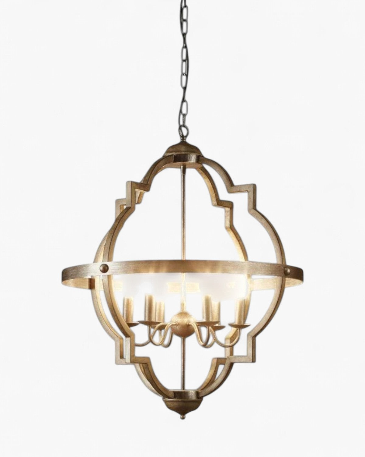 Hyatt Ceiling Pendant Large Rust Brown and Silver Black