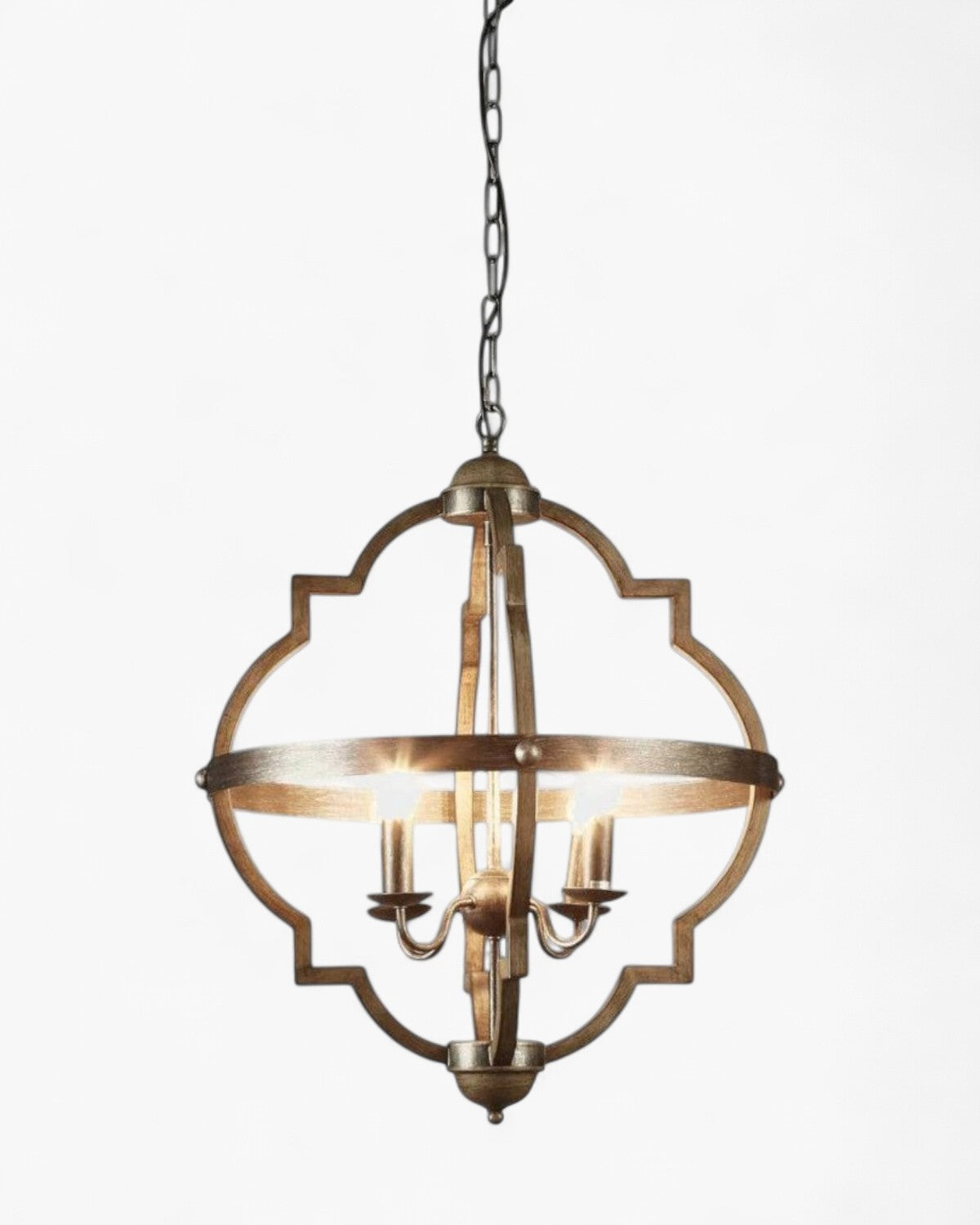 Hyatt Ceiling Pendant Medium Rust Brown and Silver Black