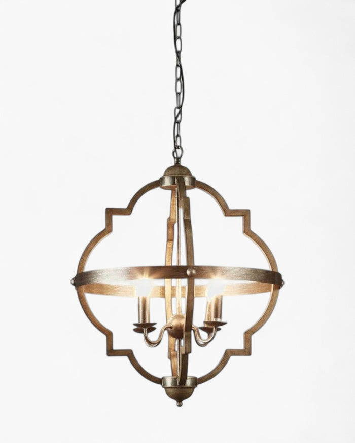 Hyatt Ceiling Pendant Medium Rust Brown and Silver Black