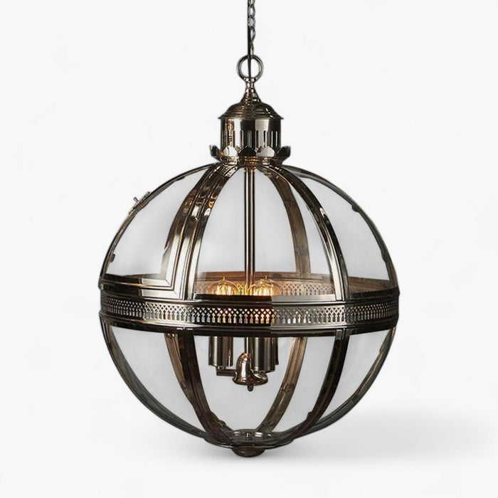 Saxon Ceiling Pendant Large Shiny Nickel