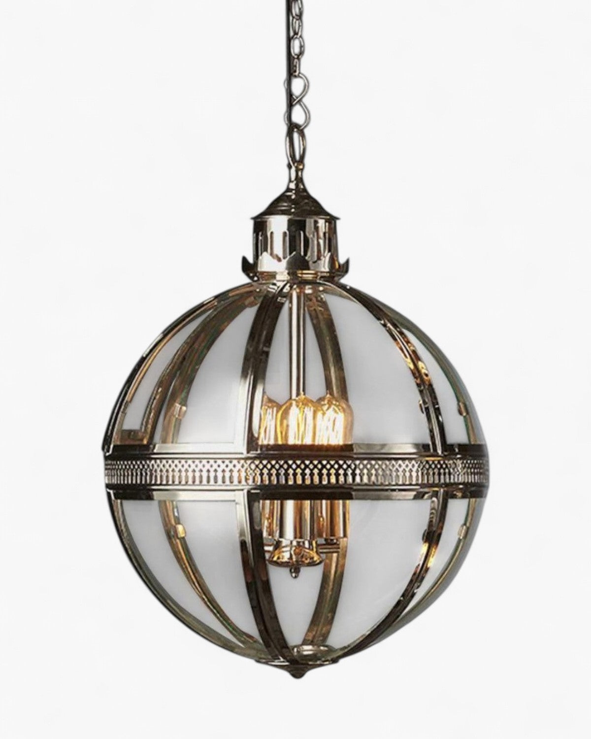 Saxon Ceiling Pendant Medium Shiny Nickel