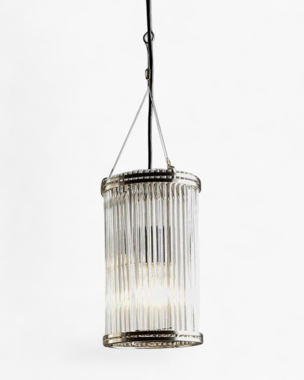 Verre Glass Ceiling Pendant Small Nickel