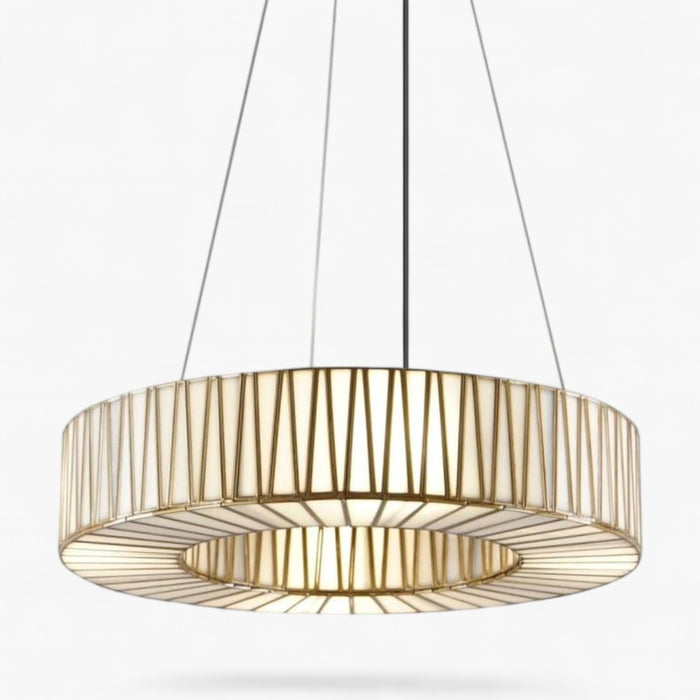 White Moon Ceiling Pendant Brass