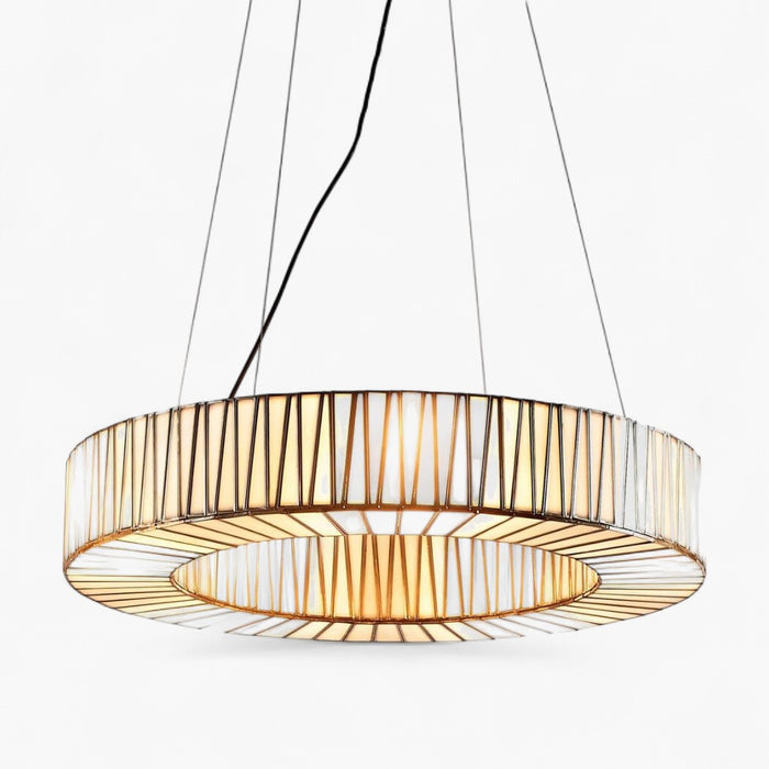 White Moon Ceiling Pendant Large Brass